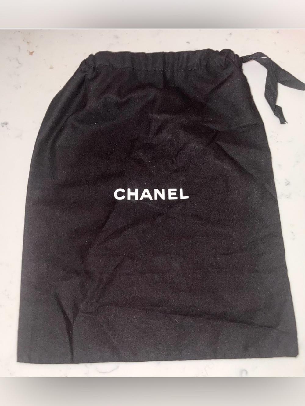 Auth CHANEL Black Logo Protective Drawstring Storage Dustbag Dust Bag 12”x14.5”